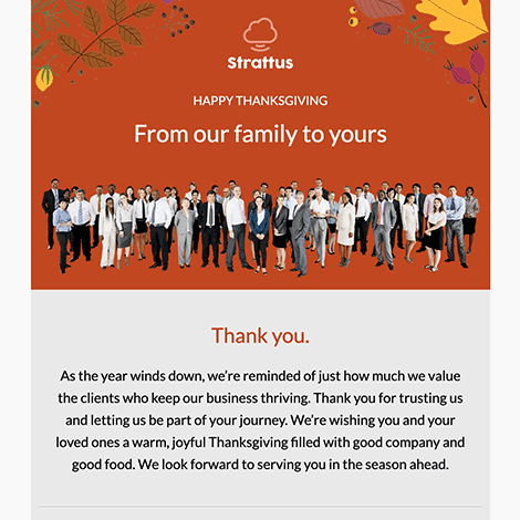 From Our Family to Yours Thanksgiving Business eCard